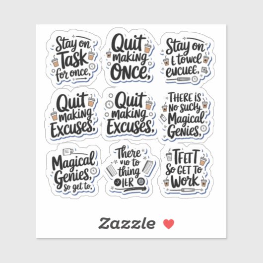 "Sarcastic Productivity Snark Pack" Aufkleber (Blatt)