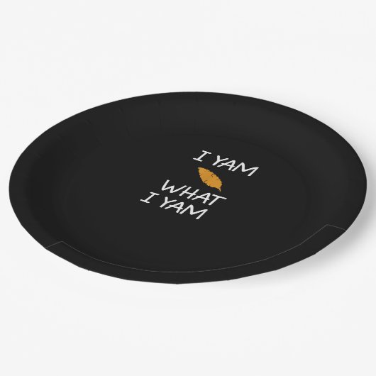 Sarcastic, Pun I Yam Was ich Yam, Funny, Joke, Fam Pappteller (Schrägansicht)