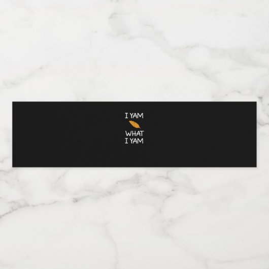 Sarcastic, Pun I Yam Was ich Yam, Funny, Joke, Fam Wasserflaschenetikett (Einzelnes Label)