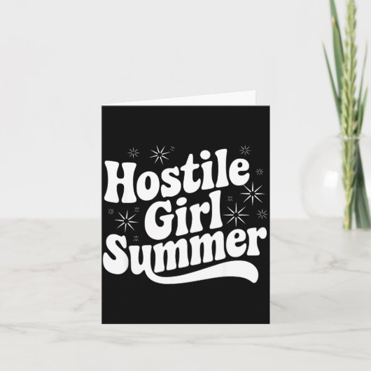 Sarcastic Quote Retro Saying Hostile Girl Summer B Karte (Vorderseite)