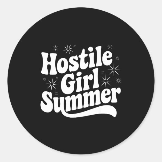 Sarcastic Quote Retro Saying Hostile Girl Summer B Runder Aufkleber (Vorderseite)