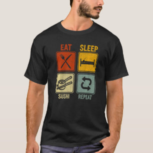 Sarcastic Retro für Koch essen Schlaf Sushi Wieder T-Shirt