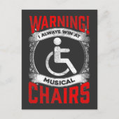 Sarcastic Rollstuhl Funny Handicap Musical Joke Postkarte (Vorderseite)