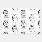 Sarcastic Santa Wrapping Paper Schwarz-Weiß Geschenkpapier Set (Vorderseite 2)