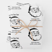 Sarcastic Santa Wrapping Paper Schwarz-Weiß Geschenkpapier Set (Beispiel)