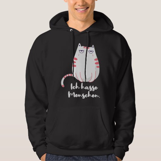 Sarcastic Saying Women s Idea Ich hasse Menschen Hoodie (Vorderseite)