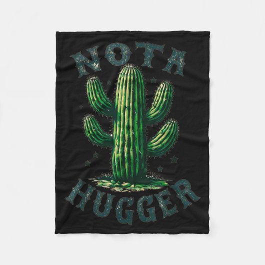 Sarcastic Sayings Cactus Not A Hugger No Hug Meme Fleecedecke (Vorderseite)