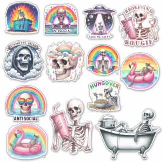 Sarcastic Skeleton Aufkleber