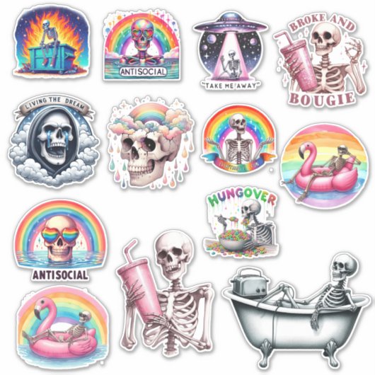 Sarcastic Skeleton Aufkleber (Vorderseite)