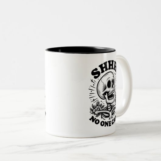 Sarcastic Skeleton Funny Coffee Zweifarbige Tasse (VorderseiteRechts)