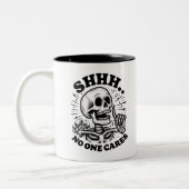 Sarcastic Skeleton Funny Coffee Zweifarbige Tasse (Links)