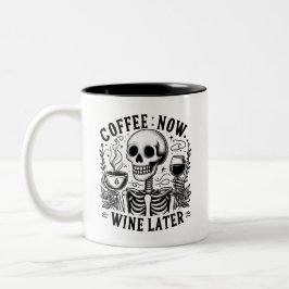 Sarcastic Skeleton Funny Coffee Zweifarbige Tasse