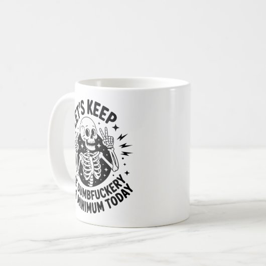 Sarcastic Skeleton Peace Sign Antisocial Attitude Kaffeetasse (Vorderseite Links)