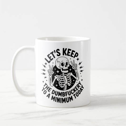 Sarcastic Skeleton Peace Sign Antisocial Attitude Kaffeetasse (Links)