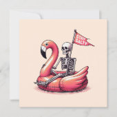 Sarcastic Skeleton über Flamingo - Bleibe Salty (Vorderseite)