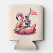 Sarcastic Skeleton über Flamingo - Bleibe Salty Dosenkühler (Rückseite)