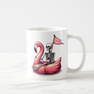 Sarcastic Skeleton über Flamingo - Bleibe Salty Kaffeetasse