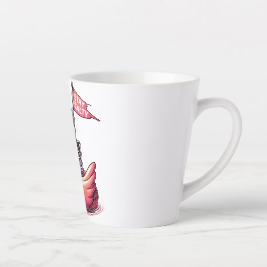 Sarcastic Skeleton über Flamingo - Bleibe Salty Milchtasse (Rechts)