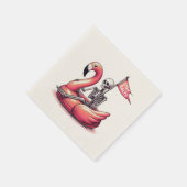 Sarcastic Skeleton über Flamingo - Bleibe Salty Serviette (Ecke)