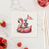 Sarcastic Skeleton über Flamingo - Bleibe Salty Serviette (Beispiel)