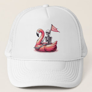 Sarcastic Skeleton über Flamingo - Bleibe Salty Truckerkappe