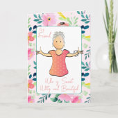 Sarcastic Snarky 80. Geburtstag Weiblicher Cartoon Karte (Vorderseite)