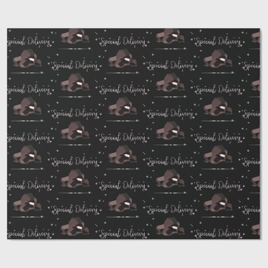 Sarcastic Special Delivery Script Lumps of Coal Geschenkpapier (Flach)