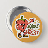Sarcastic Strawberry Sorry not Sorry Button (Vorne & Hinten)