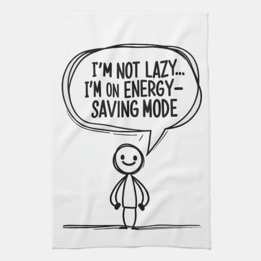 Sarcastic Strichmännchen Zitat - Energie Rettend Geschirrtuch (Vertikal)