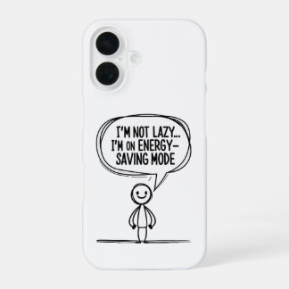 Sarcastic Strichmännchen Zitat - Energie Rettend iPhone 16 Hülle