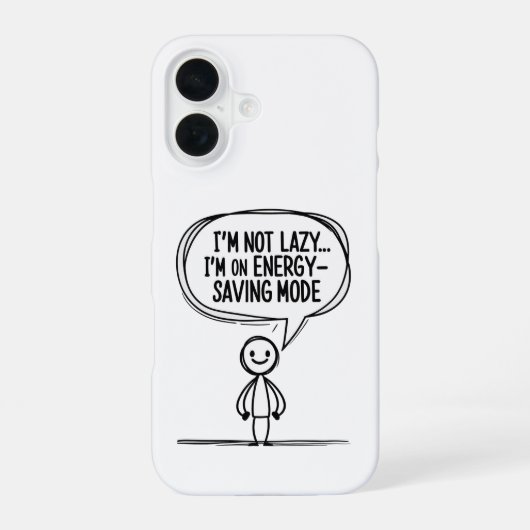 Sarcastic Strichmännchen Zitat - Energie Rettend iPhone 16 Hülle (Rückseite)