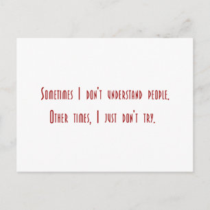 Sarcastic tees for sarcastic people. (Yeah, Right) Postkarte