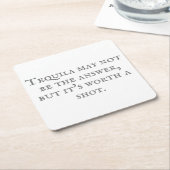Sarcastic Tequila Quote Rechteckiger Pappuntersetzer (angewinkelt)