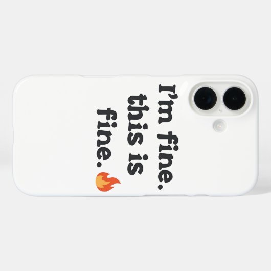 Sarcastic "This is Fine" Meme with Fire Emoji Case-Mate iPhone Hülle (Rückseite (Horizontal))