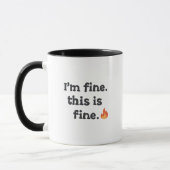 Sarcastic "This is Fine" Meme with Fire Emoji Tasse (Links)