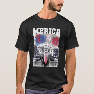 Sarcastic TRUMP 4. Juli MERICA FIREWORKS Patri T-Shirt