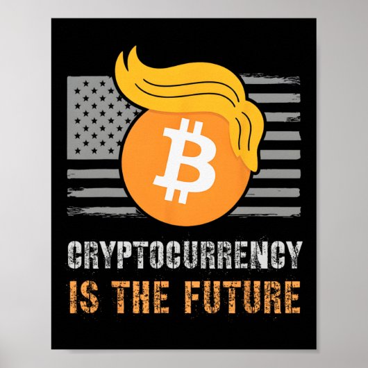 Sarcastic Trump America Crypto Is Future Joke Bull Poster (Vorne)