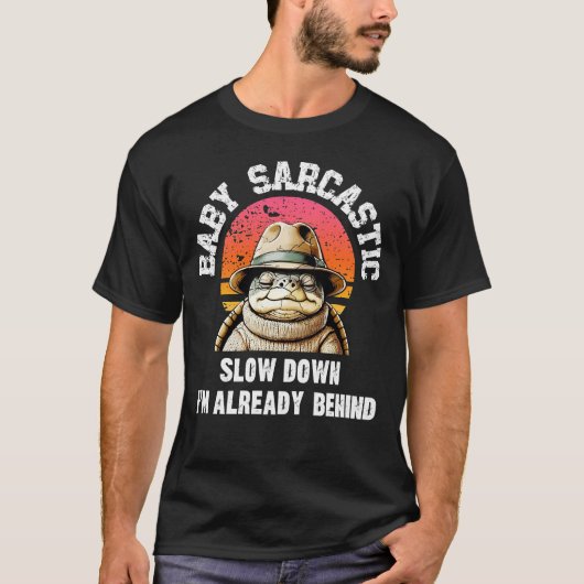 Sarcastic Turtle Retro Sunset Graphic T-Shirt (Vorderseite)