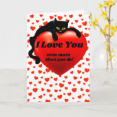 Sarcastic Valentine Black Cat Heart Custom Spaß Karte (Gelbe Blume)