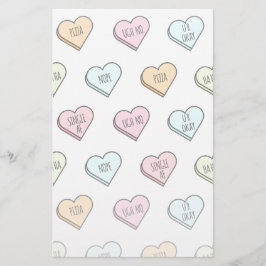 Sarcastic Valentine's Candy Heart Pattern Briefpapier