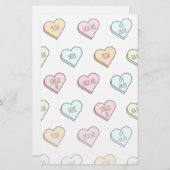 Sarcastic Valentine's Candy Heart Pattern Briefpapier (Vorne/Hinten)