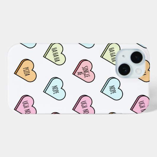 Sarcastic Valentine's Candy Heart Pattern Case-Mate iPhone Hülle (Rückseite (Horizontal))