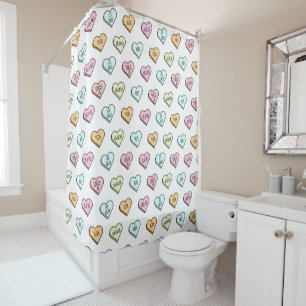 Sarcastic Valentine's Candy Heart Pattern Duschvorhang