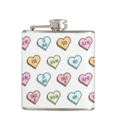 Sarcastic Valentine's Candy Heart Pattern Flachmann (Vorderseite)