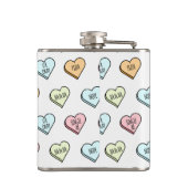 Sarcastic Valentine's Candy Heart Pattern Flachmann (Rückseite)