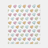 Sarcastic Valentine's Candy Heart Pattern Fleecedecke (Vorderseite)