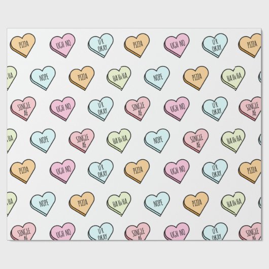 Sarcastic Valentine's Candy Heart Pattern Geschenkpapier (Flach)
