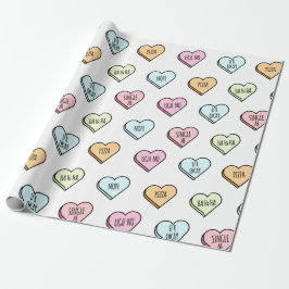 Sarcastic Valentine's Candy Heart Pattern Geschenkpapier
