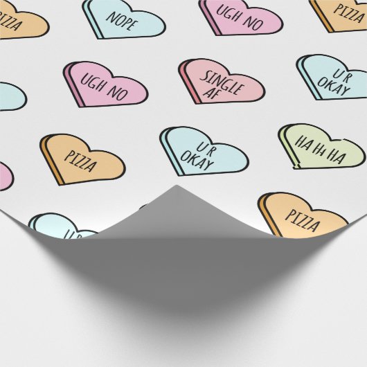 Sarcastic Valentine's Candy Heart Pattern Geschenkpapier (Ecke)