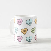 Sarcastic Valentine's Candy Heart Pattern Kaffeetasse (Vorderseite Links)
